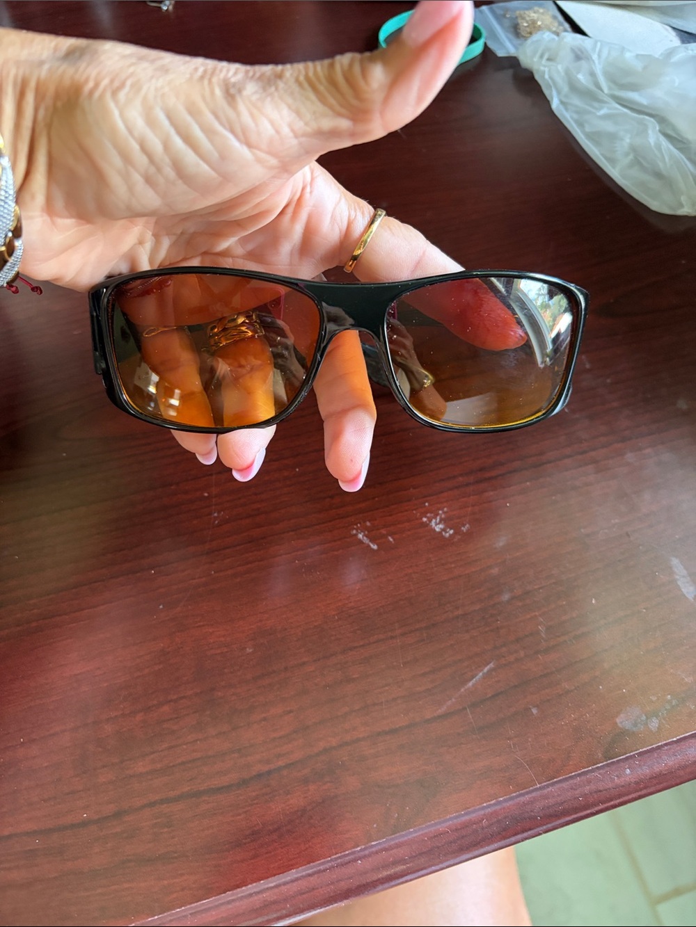 Two pair Solar Shield Dioptics Unisex Rectangle, husband had eye surgery
